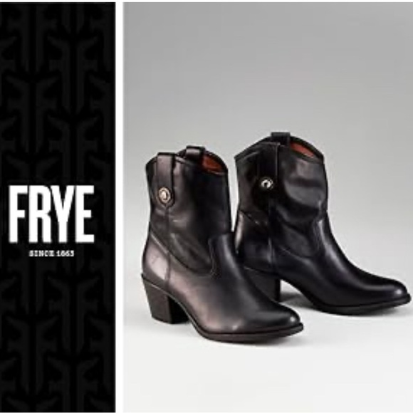Frye Jackie button short women’s NEW western black leather boots size 7 - Picture 1 of 15